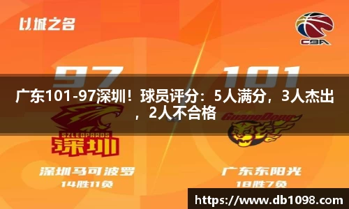 广东101-97深圳！球员评分：5人满分，3人杰出，2人不合格